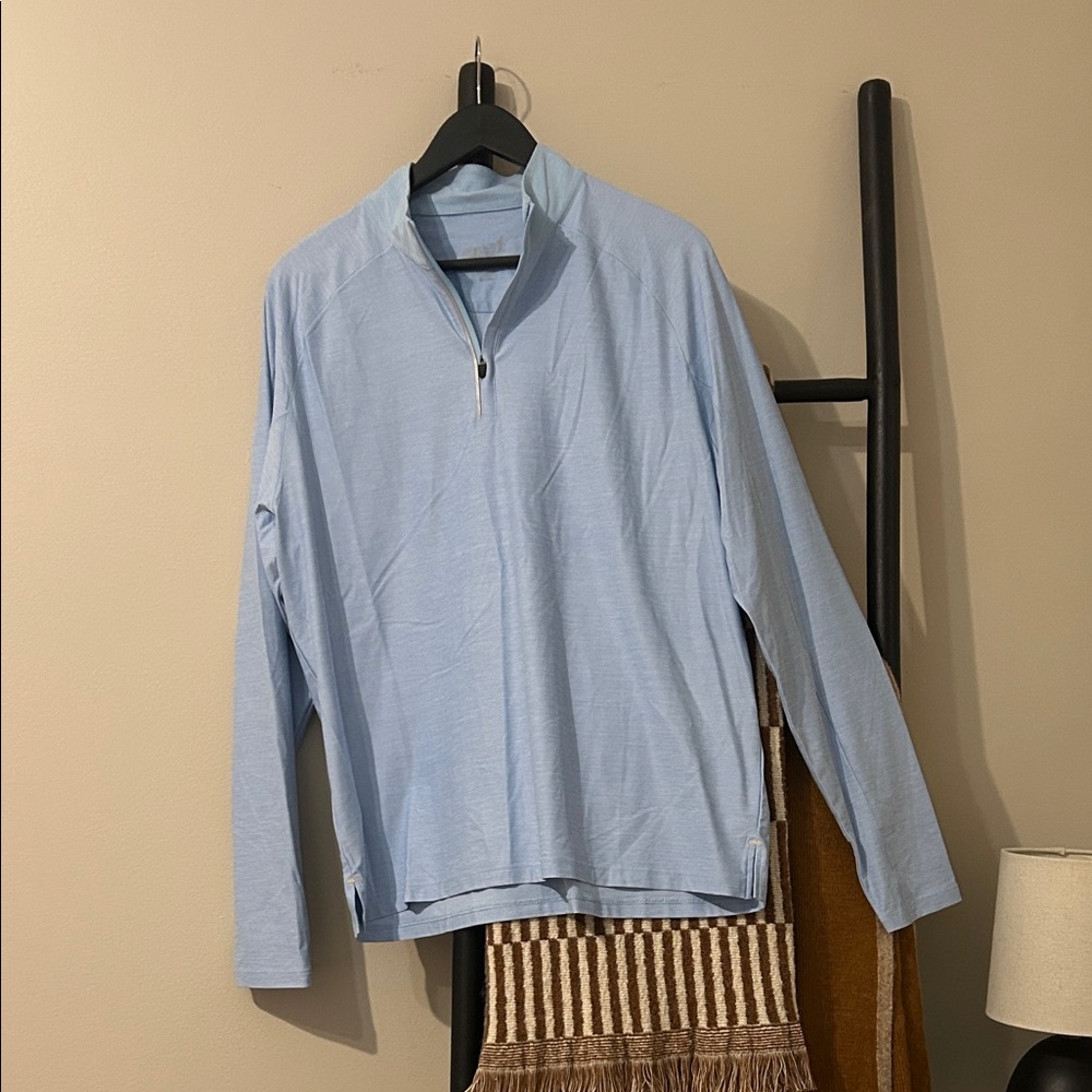 Johnnie-O Performance Light Blue Quarter-Zip Pullover